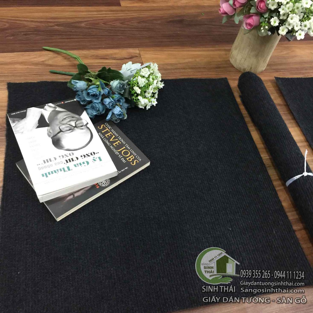 Thảm nỉ màu đen chụp hình ảnh sản phẩm, lót bàn tủ kệ, làm đồ handmade