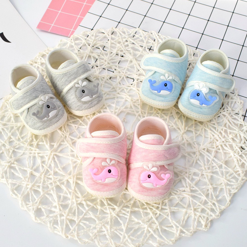 Giày tập đi Jasmine Baby vải cotton có chống trượt cho bé yêu