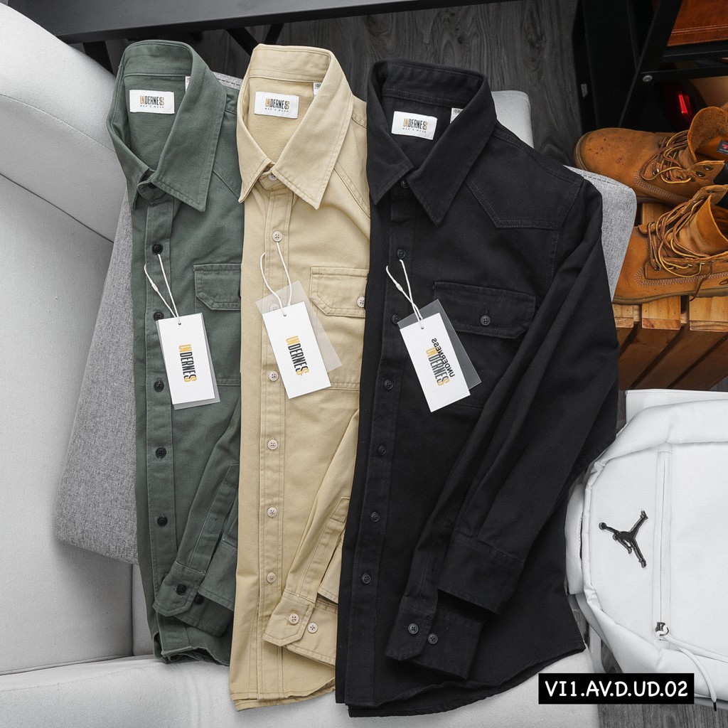 Aó sơ mi kaki nam Underness chính hãng Hàng việt nam xuất khẩu