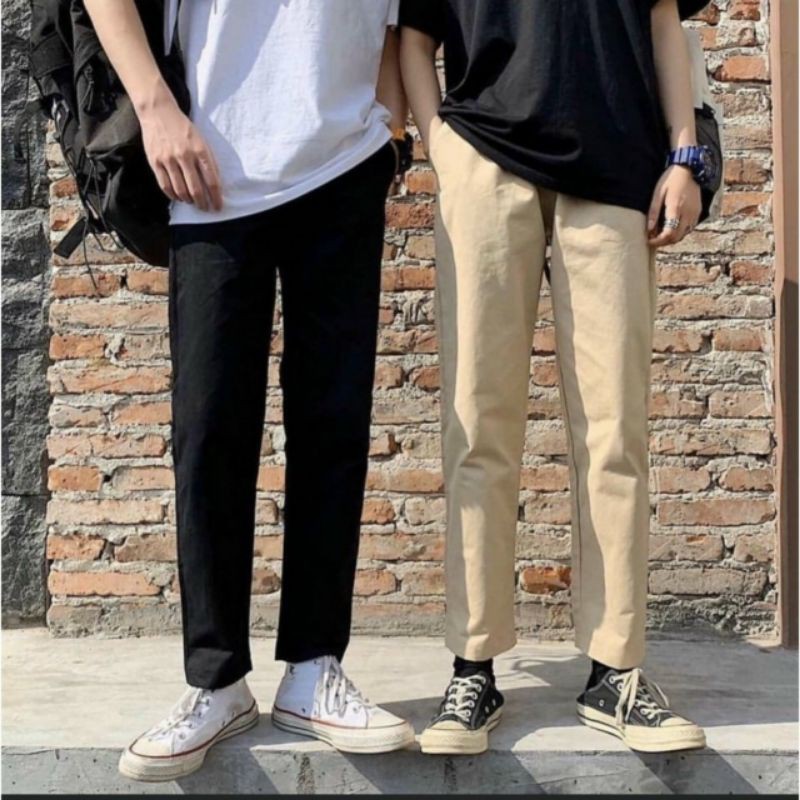 Quần Baggy unisex nam nữ chất kaki, ống suông thời trang teen