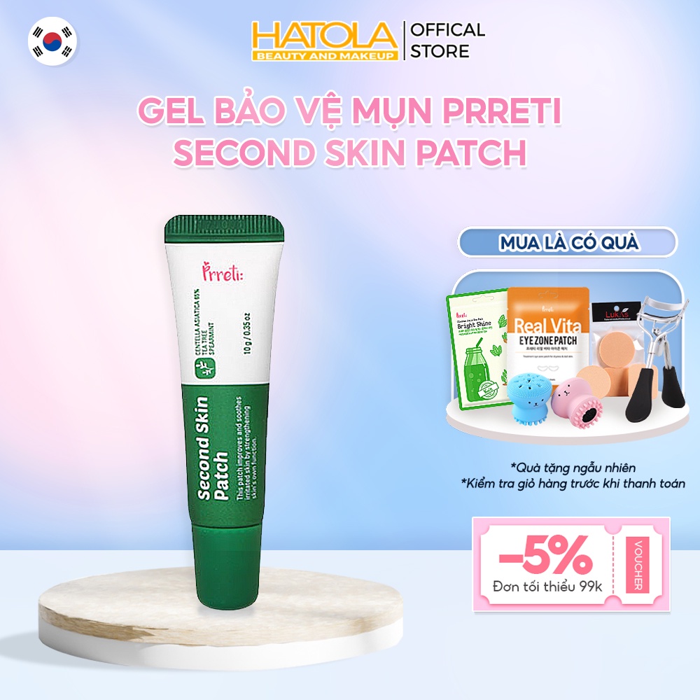 Gel bảo vệ da mụn rau má Prreti loại bỏ bã nhờn chăm sóc da dịu nhẹ tự nhiên 10g Hatola