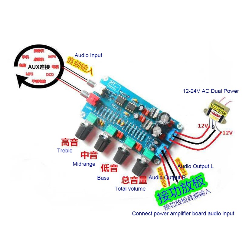 Bảng Mạch Khuếch Đại Âm Thanh 4 Kênh XH-M164 NE5532