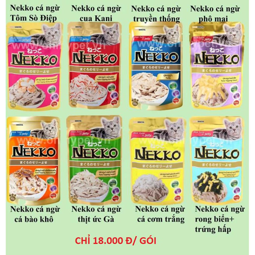 1 hộp 12 gói pate Nekko cho mèo (Thái Lan)