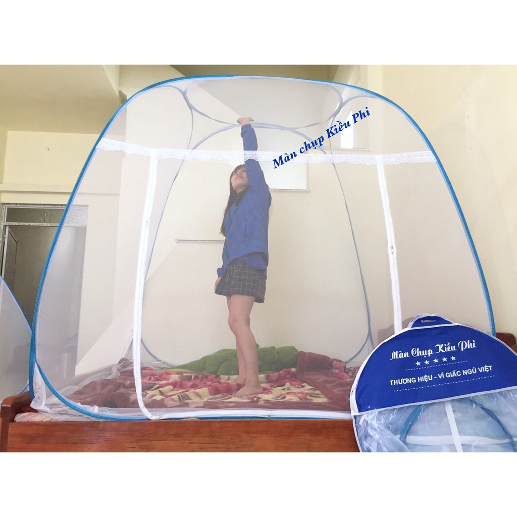 Mùng chụp tự bung Kiều Phi - Màn chụp tự bung gấp gọn đỉnh rộng đỉnh vuông người lớn cao cấp