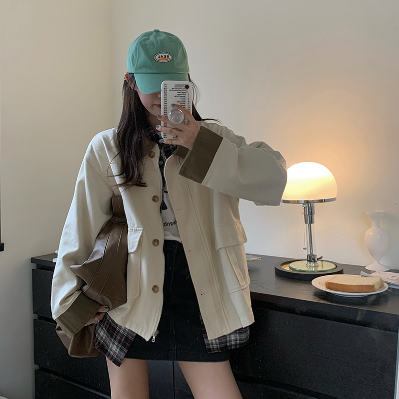 Áo Khoác Kaki Thu Đông Dáng Lửng Cho Bạn Nữ - Có Túi