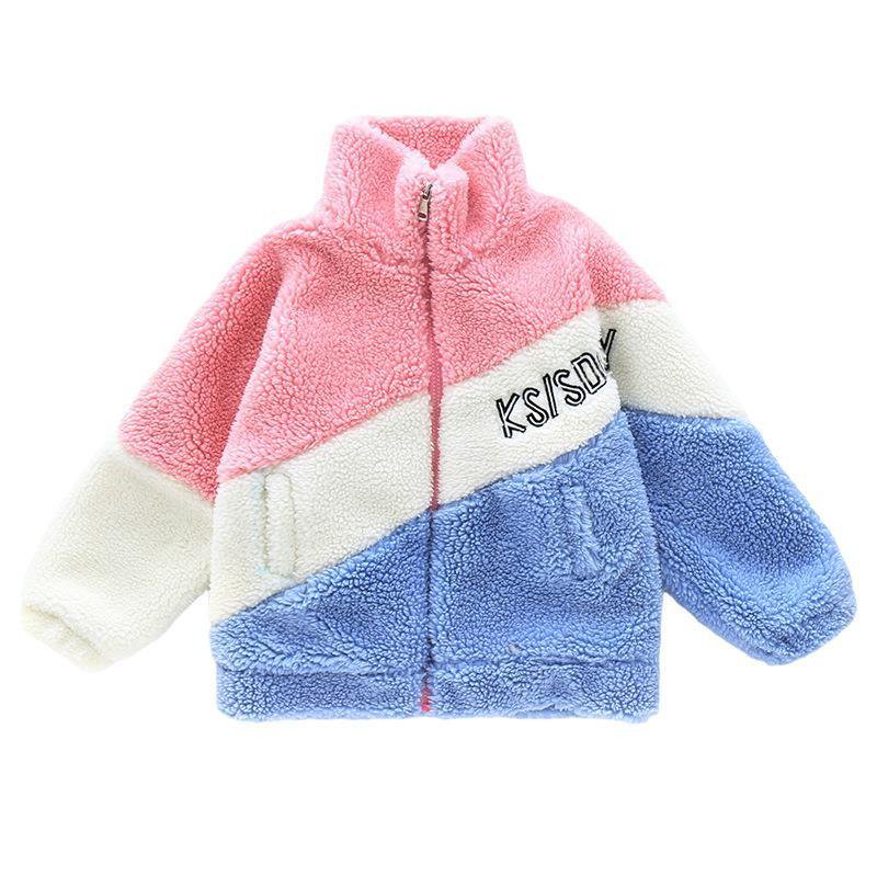 Korean style autumn and winter baby girl coat with rich cashmere