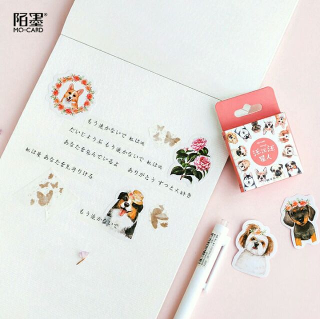 Hộp 45 sticker chú chó Dog