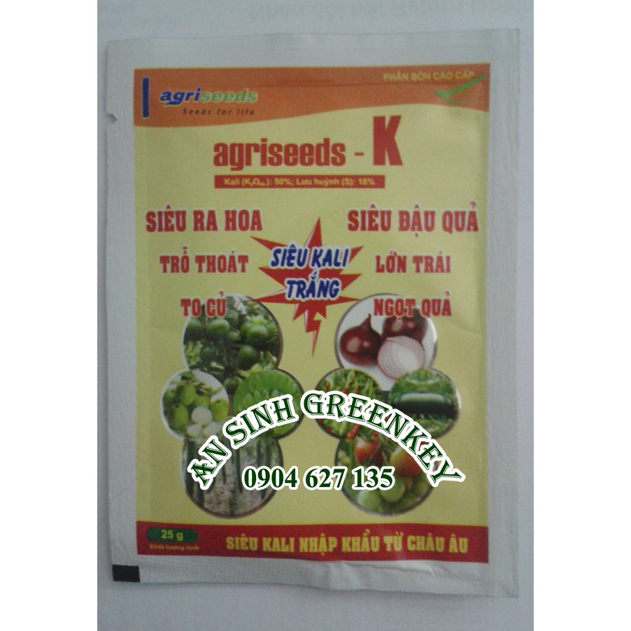 Phân bón Siêu Kali trắng agriseeds – K