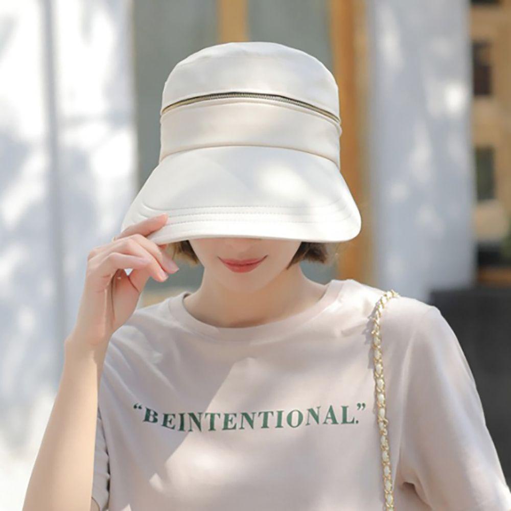 Mũ Tai Bèo Chống Nắng Mùa Hè Hở Chóp Màu Trơn Có Nơ Tháo Rời Được WMES15H Cho Nữ