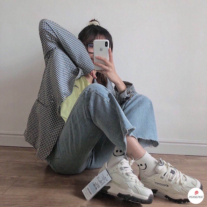 Tất nữ nam cổ ngắn họa tiết hình mặt cười dễ thương, sét tất vớ chất liệu cotton - Cherry Shop