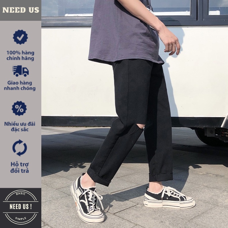 38-110kg Quần jean BAGGY RÁCH GỐI ống rộng chất bò cao cấp, jean nam thoải mái co giãn cực đẹp