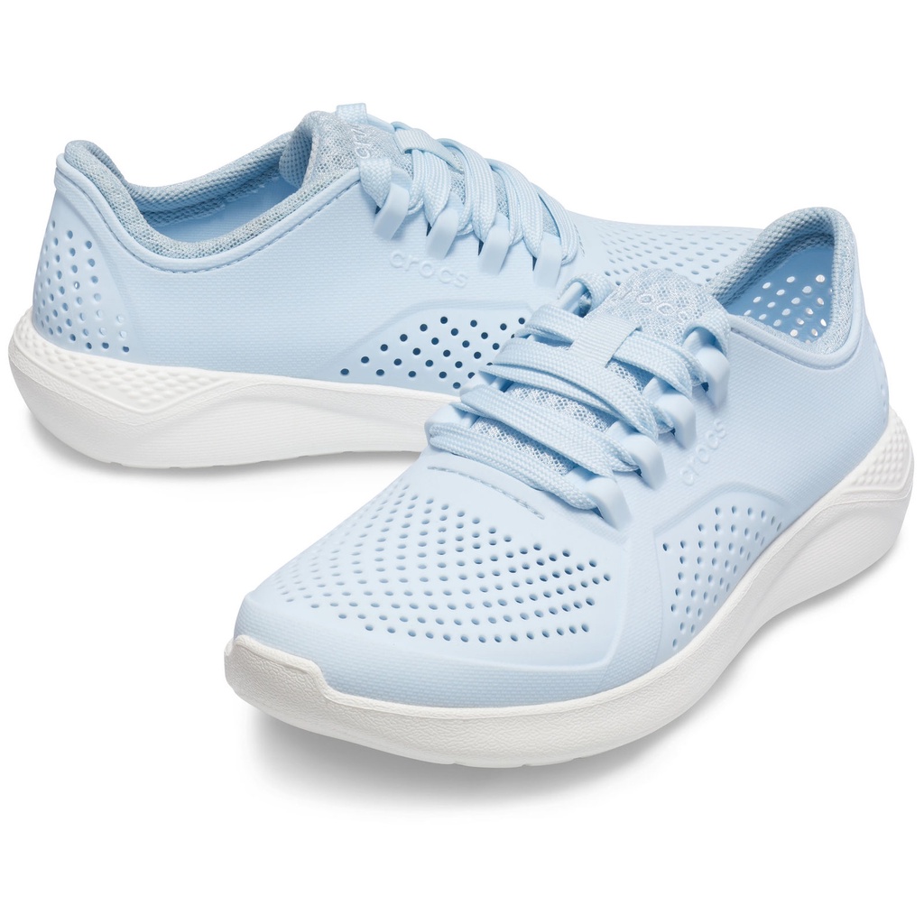 GIÀY THỂ THAO CROCS LITERIDE PACER NAM NỮ MÀU XANH NHẠT ĐẾ TRẮNG