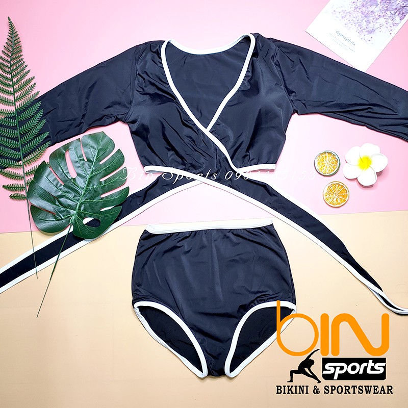 Bộ Bơi Nữ Hai Mảnh Dài Tay Freesize BHV014 | BigBuy360 - bigbuy360.vn
