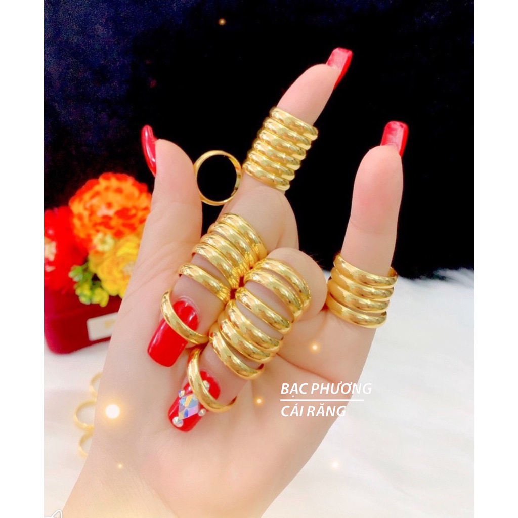 Nhẫn Trơn Mạ Vàng Tây 24K Cao Cấp PCR Jewelry House