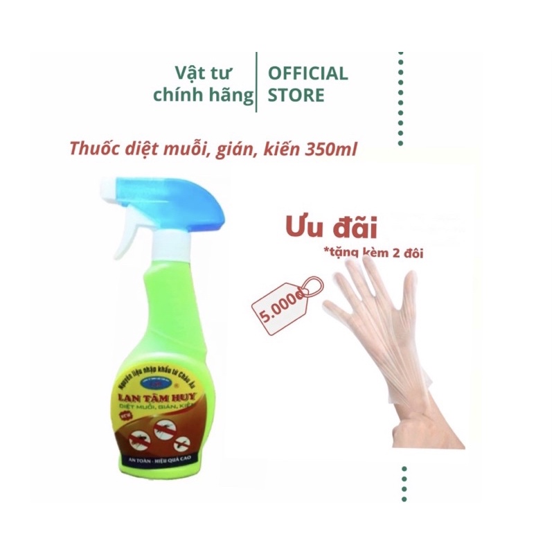 Thuốc xịt diệt muỗi, gián, kiến Lan Tâm Huy 350ml