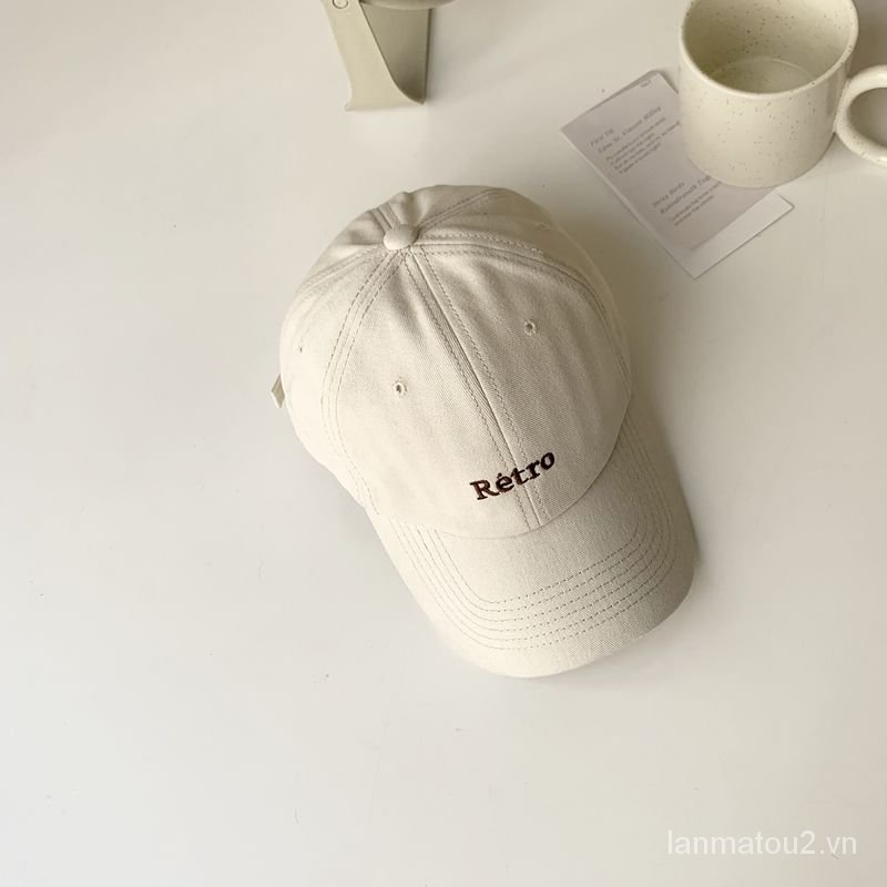 Baseball Cap Men's Retro Embroidered Lettered Casual All-Match Sun Hat Four SeasonsinsCurved Brim Peaked Cap Female Fashion