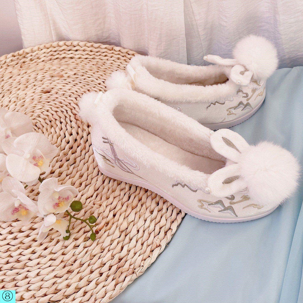 Giày Đế Dày Thêu Họa Tiết Phong Cách Trung Hoa Cổ Điển