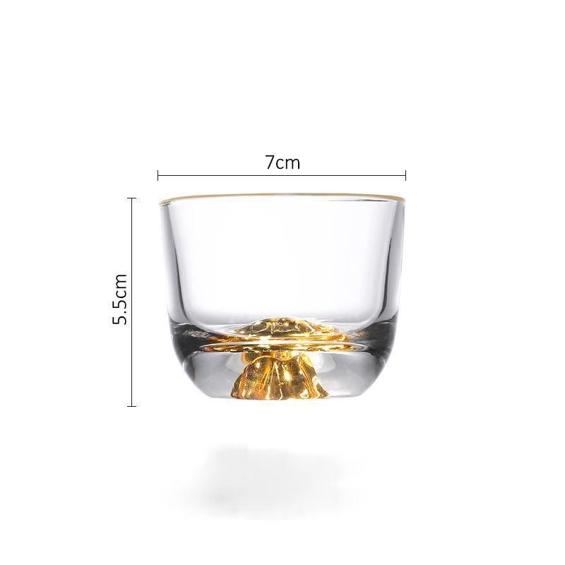 Ly uống nước hình núi Phú Sĩ Nhật Bản - Cốc uống rượu Whisky thủy tinh GD0083