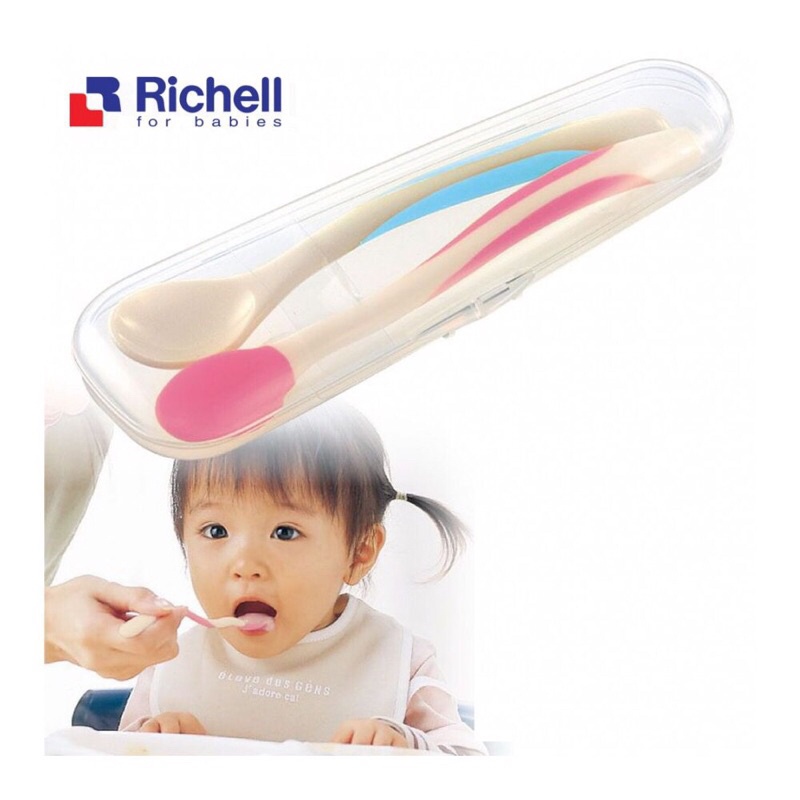 Set 2 Thìa Nhựa Richell Cao Cấp Cho Bé