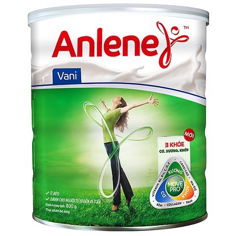 SỮA BỘT ANLENE GOLD MOVEPRO VANI ÍT BÉO (DÀNH CHO NGƯỜI 19-45T) LON 800G