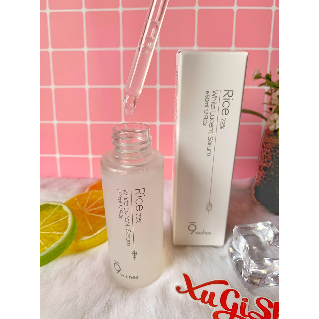 [Mã 151FMCGSALE1 giảm 10% đơn 250K] Tinh chất trắng da chống lão hóa 9Wishes Rice 72% White Lucent serum 50ml