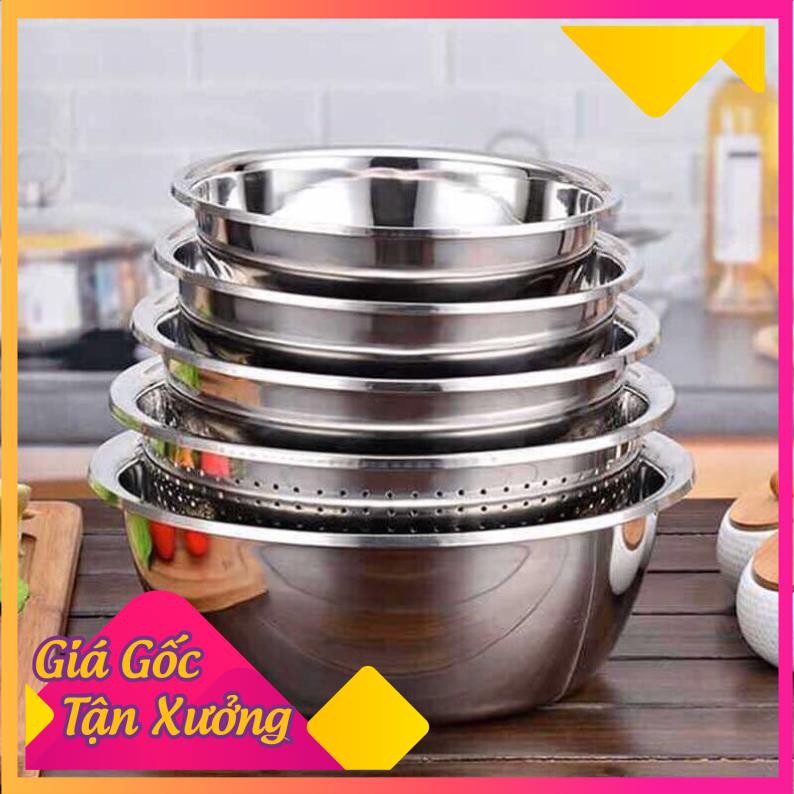 👍👍SET 5 MÓN RỔ VÀ CHẬU INOX