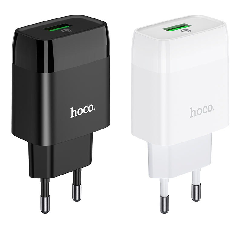 Củ sạc nhanh Hoco C72Q 1 cổng USB sạc nhanh 3A, PD 18W, tương thích với nhiều thiết bị ( EU )