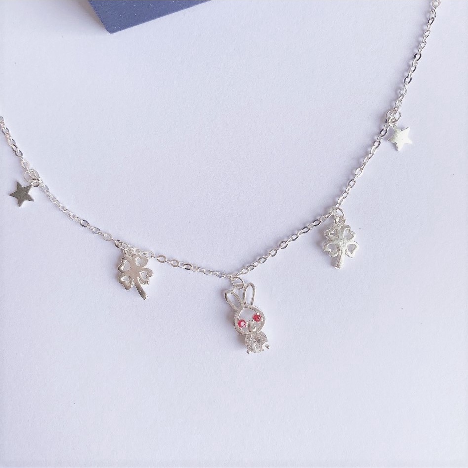 Lắc chân nữ bạc ta mặt hình thỏ cá tính - Trang sức bạc Evasilver