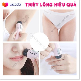 Máy triệt lông vĩnh viễn, triệt lông nách, lông mu, lông bikini, tay và chân Kemei SNS01.an toàn cho da.