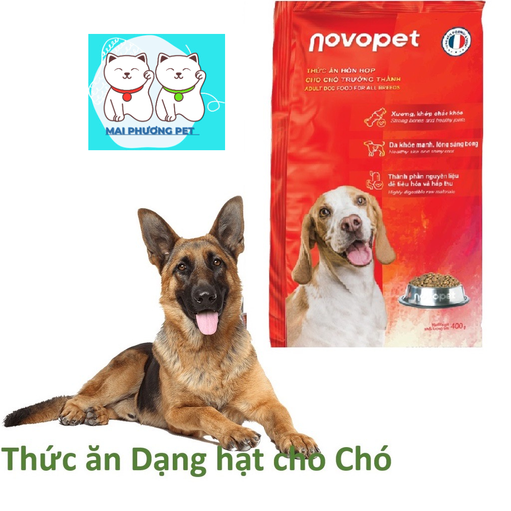 ￼NOVOPET FIB'S 400gr &amp; 1kg (2 loại) Thức ăn cao cấp dạng hạt cho MỌI LOẠI chó (trên 10 tháng tuổi)