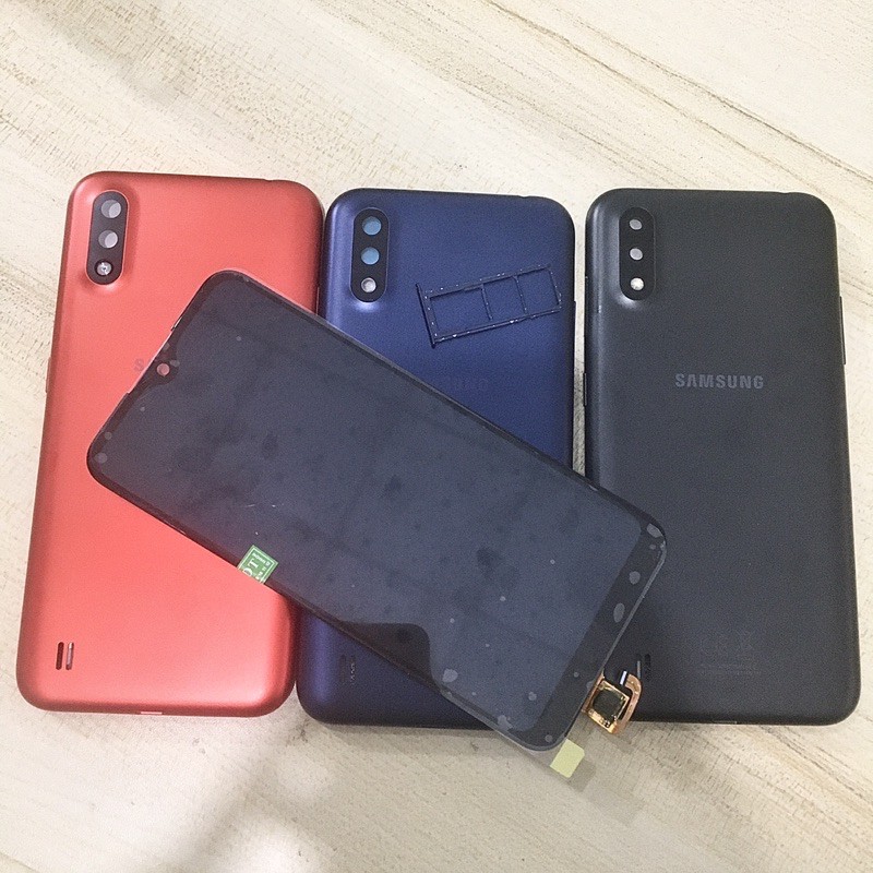 Combo Bộ Vỏ Sườn + Màn Hình Samsung A01 Zin Hàng Cao Cấp ( Tặng Khay Sim)