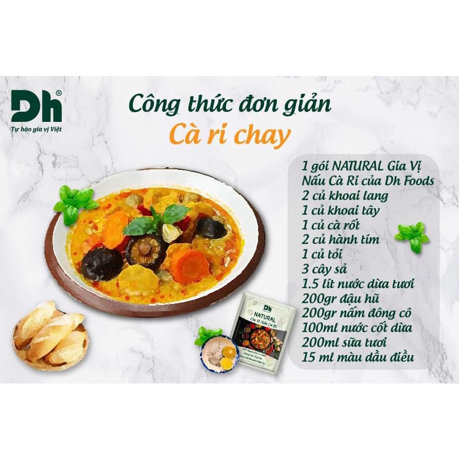 Gia vị nấu Cà Ri tự nhiên Dh Foods 10g