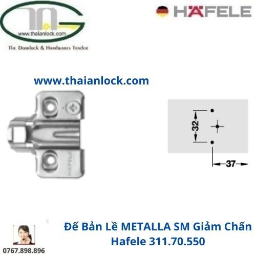 Đế cho bản lề giảm chấn L 311.70.550