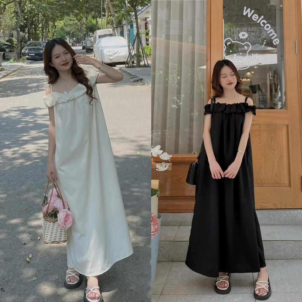 Váy đũi sần trễ vai MaiA 3400