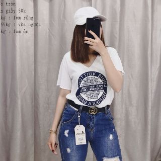 Áo thun giấy cổ tim