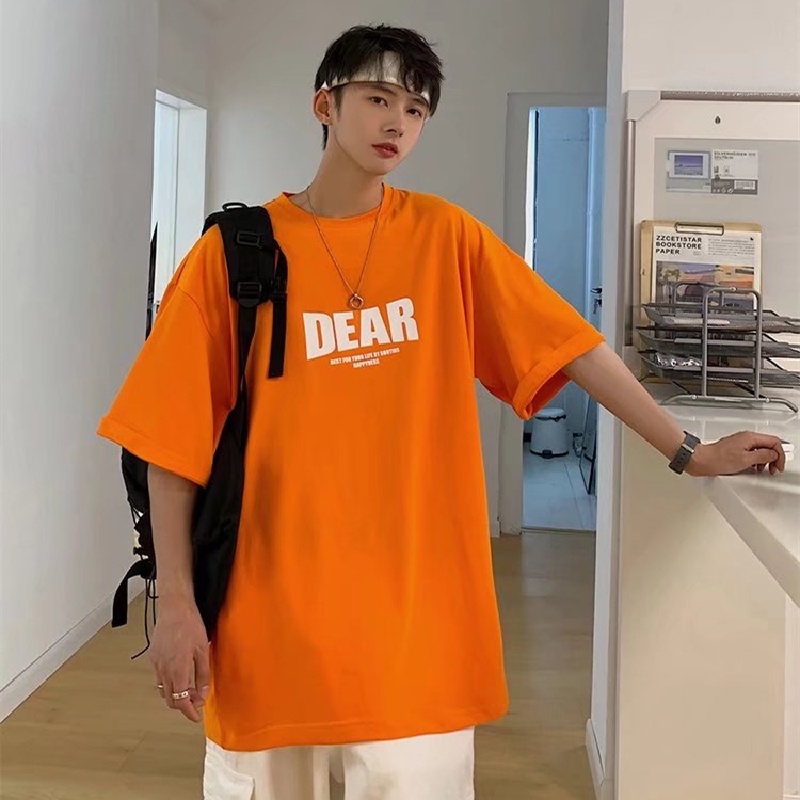 Áo Thun Tay Ngắn Dáng Rộng In Chữ Phong Cách Hip Hop Hàn Quốc Thời Trang Mùa Hè Cho Nam size M-5XL