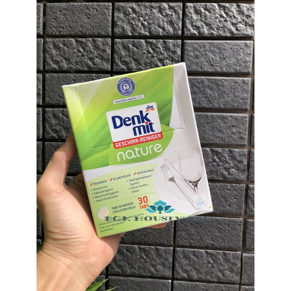 Viên rửa bát hương thiên nhiên 30 viên DENKMIT NATURE DÀNH CHO MÁY RỬA CHÉN BÁT