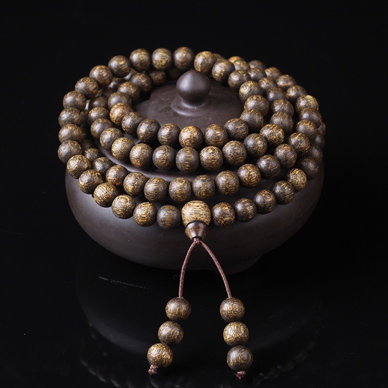 [Trầm hương 100% - Hàng loại I] Vòng tay trầm hương cao cấp 108 hạt - MH660