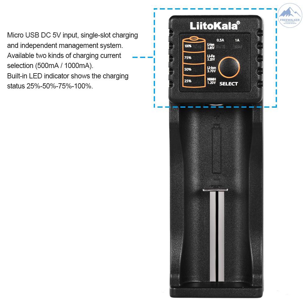 Bộ sạc pin LiitoKala Lii-100 cho 1.2V/3.7V/3.2V/3.85V AA/AAA 18650/18350/10440/14500/16340 NiMH Lithium