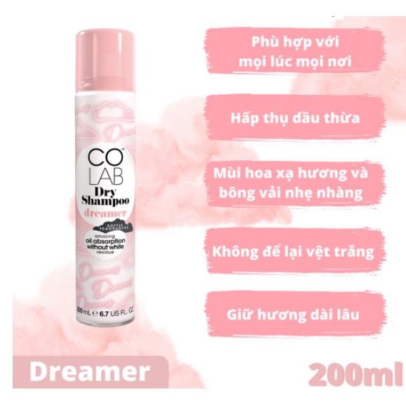 Xịt Gội Khô Hương Nước Hoa COLAB