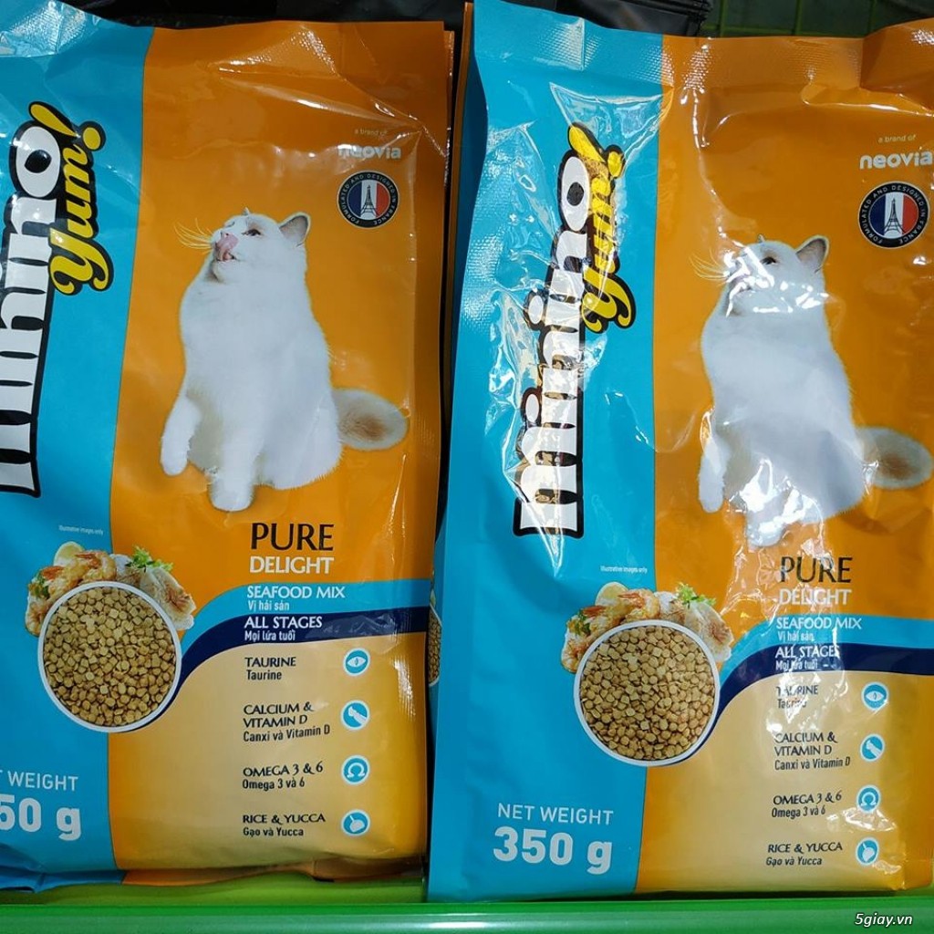 COMBO 5 Gói Thức Ăn Cho Mèo Minino Yum Của Pháp 350gr x 5 Gói