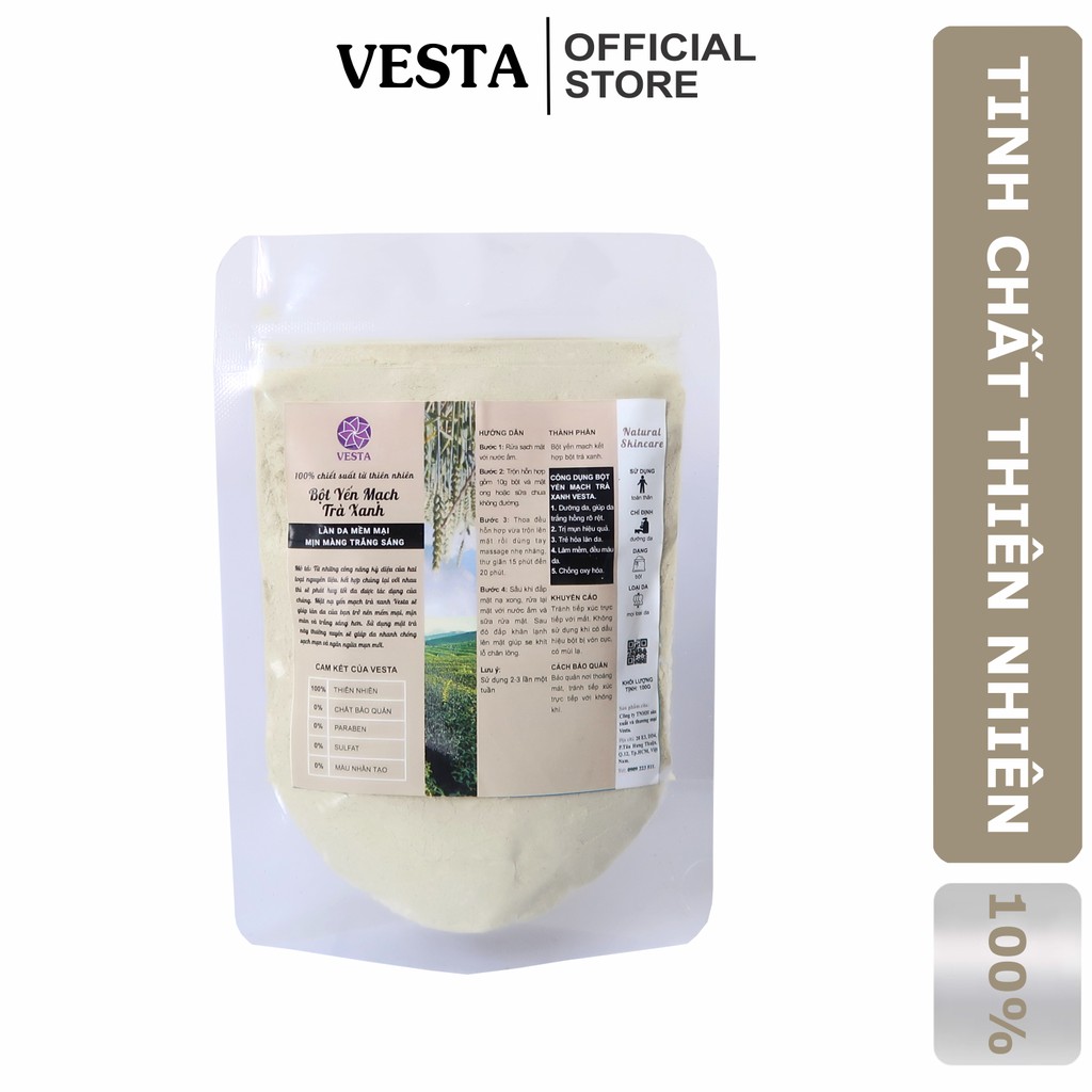 Bột Yến Mạch Trà Xanh Nguyên Chất Vesta 100gr | BigBuy360 - bigbuy360.vn