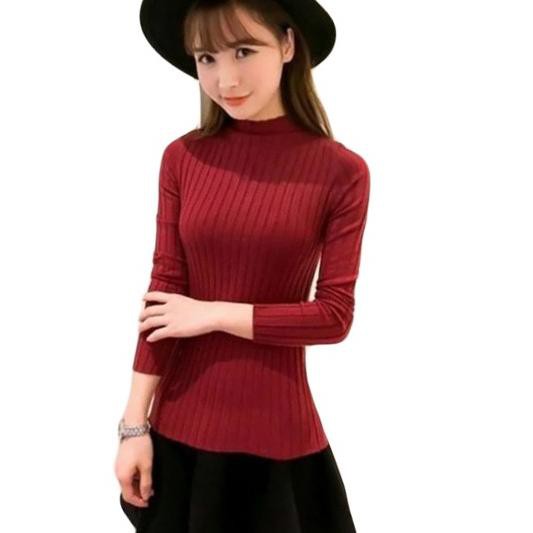 Áo Sweater Cổ Lọ In Hình Hoa Cúc Xinh Xắn Cho Nữ