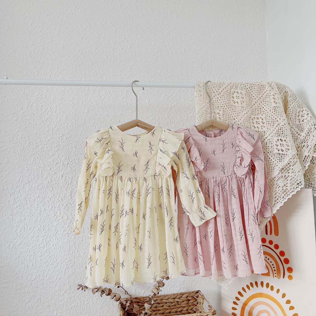 Váy thu chất thô xốp nhẹ cho bé 1-5 tuổi ( Mã 300603)