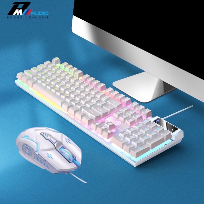 COMBO BÀN PHÍM K500 GIẢ CƠ LED XUYÊN CHỮ VÀ CHUỘT G5 LED RGB SIÊU GIÁ RẺ CHẤT LƯỢNG, BẢO HÀNH 6 THÁNG -BMVAUDIO