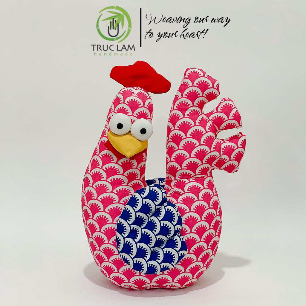 Đồ Chơi Cho Bé Thú Nhồi Bông Hình Con Gà Trống Vải Hoa Bông Gòn Cao Cấp Size Nhỏ - Trúc Lâm Handmade