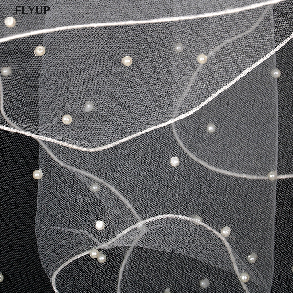 Mạng Che Mặt Đính Ngọc Trai Và Ruy Băng Đơn Giản Viền Mới Cho Cô Dâu Trong Studio