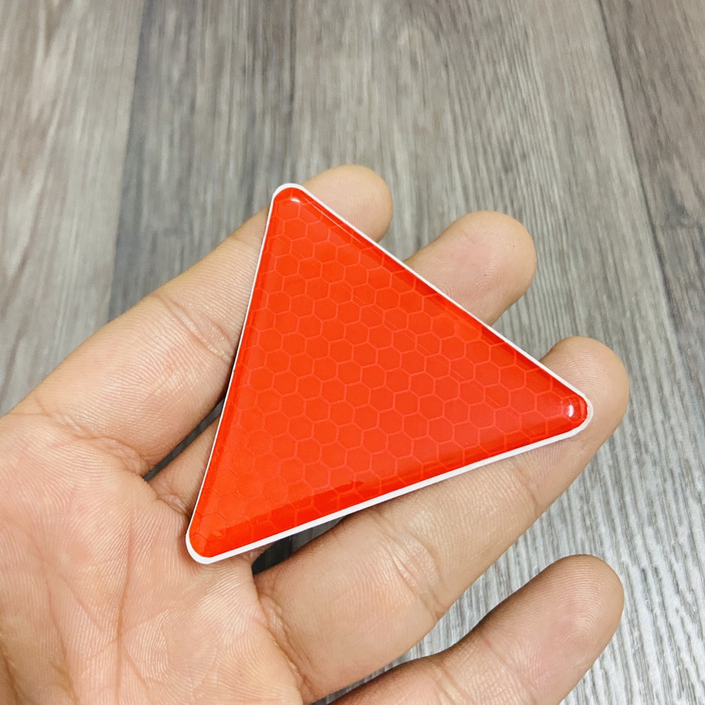 Tem LOGO cảnh báo đuôi dè, tem phản quang tam giác đuôi dè xe máy