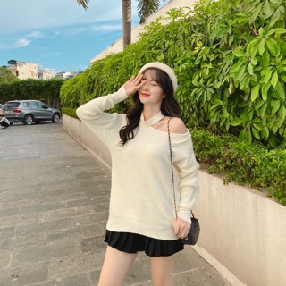 Áo len khoét vai liền choker ulzzang Jna Official