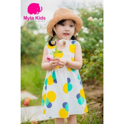 [ HÀNG CÓ SẴN] Đầm bé gái 8 tháng- 35kg - Myla Kids- chất liệu cotton
